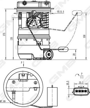 GMB GFPS-082A - Modul alimentare combustibil - allinparts.ro