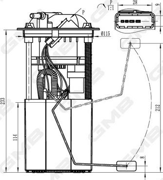 GMB GFPS-038A - Modul alimentare combustibil - allinparts.ro