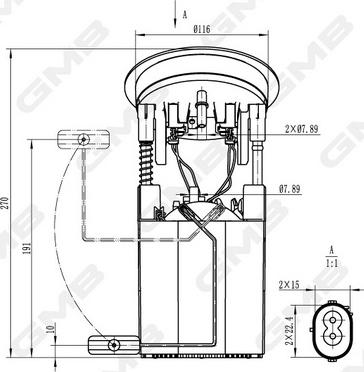 GMB GFPS-025A - Modul alimentare combustibil - allinparts.ro