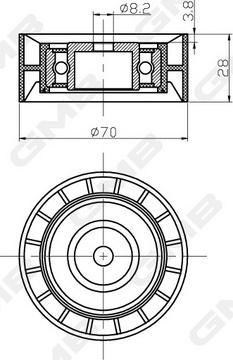 GMB GTC0480 - Rola ghidare / conducere, curea distributie - allinparts.ro