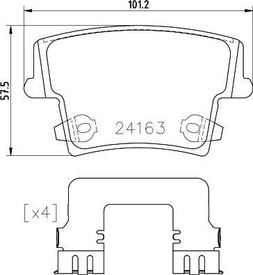HELLA 8DB 355 025-051 - Set placute frana,frana disc allinparts.ro