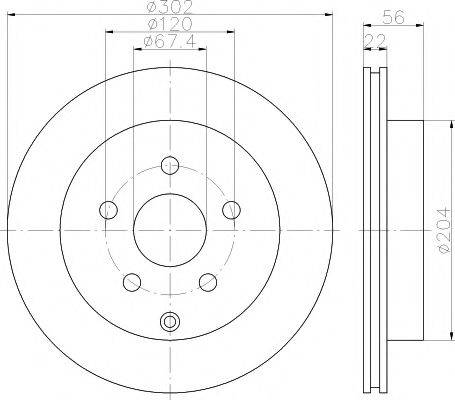 HELLA PAGID 8DD 355 119-871 - Disc frana allinparts.ro