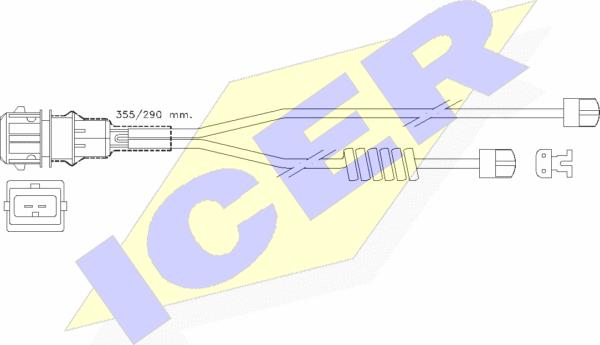 Icer 610254 E C - Senzor de avertizare,uzura placute de frana - allinparts.ro