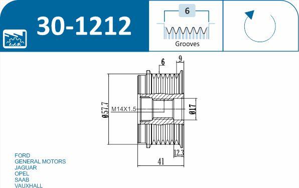 IJS GROUP 30-1212 - Fulie, alternator - allinparts.ro