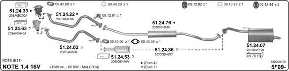 IMASAF 558000105 - Sistem de esapament - allinparts.ro