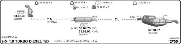 IMASAF 569000009 - Sistem de esapament - allinparts.ro