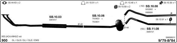 IMASAF 569000013 - Sistem de esapament allinparts.ro