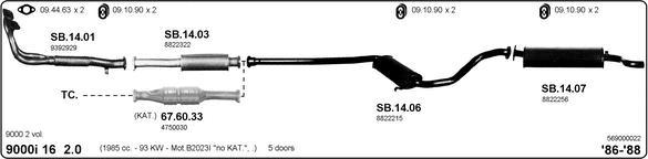 IMASAF 569000022 - Sistem de esapament - allinparts.ro
