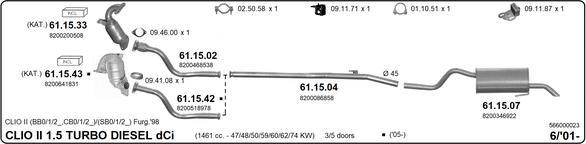 IMASAF 566000023 - Sistem de esapament - allinparts.ro