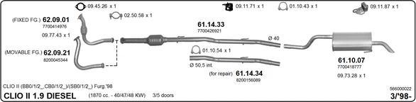 IMASAF 566000022 - Sistem de esapament - allinparts.ro