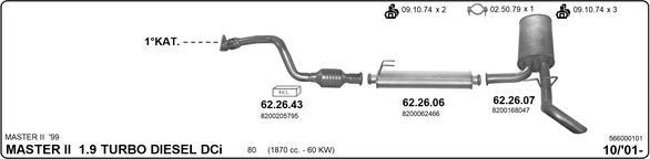 IMASAF 566000101 - Sistem de esapament - allinparts.ro