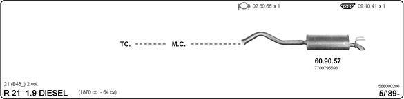 IMASAF 566000206 - Sistem de esapament - allinparts.ro