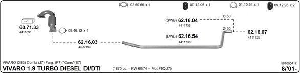 IMASAF 561000417 - Sistem de esapament - allinparts.ro