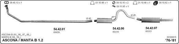 IMASAF 561000015 - Sistem de esapament - allinparts.ro