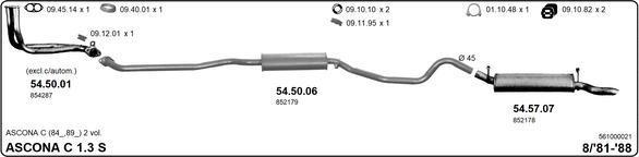 IMASAF 561000021 - Sistem de esapament - allinparts.ro
