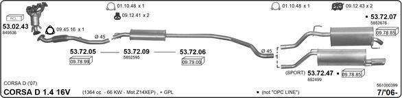 IMASAF 561000399 - Sistem de esapament - allinparts.ro