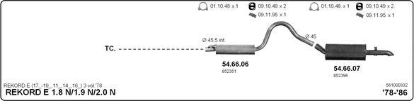 IMASAF 561000332 - Sistem de esapament - allinparts.ro