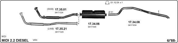 IMASAF 509000014 - Sistem de esapament - allinparts.ro