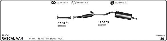 IMASAF 509000018 - Sistem de esapament allinparts.ro
