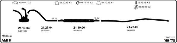 IMASAF 514000003 - Sistem de esapament allinparts.ro