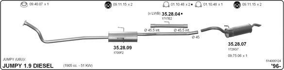 IMASAF 514000124 - Sistem de esapament allinparts.ro