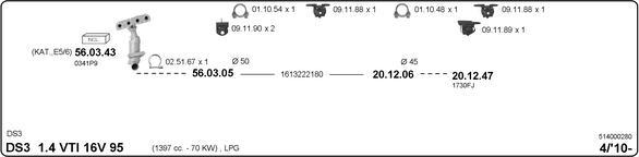 IMASAF 514000280 - Sistem de esapament - allinparts.ro