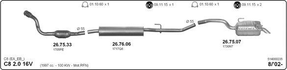 IMASAF 514000235 - Sistem de esapament - allinparts.ro