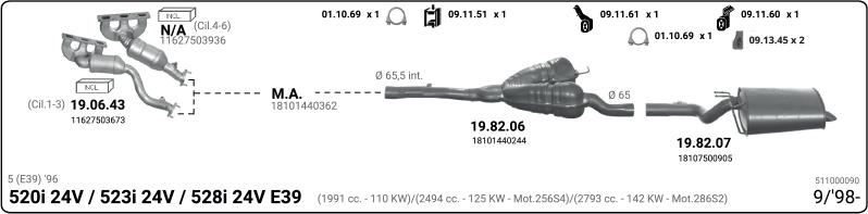IMASAF 511000090 - Sistem de esapament - allinparts.ro