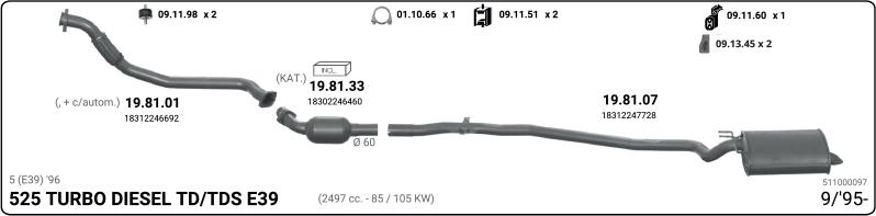 IMASAF 511000097 - Sistem de esapament - allinparts.ro