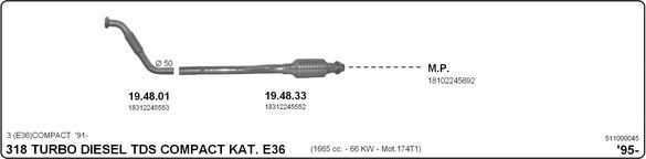 IMASAF 511000045 - Sistem de esapament - allinparts.ro