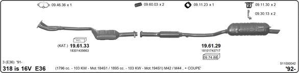 IMASAF 511000042 - Sistem de esapament - allinparts.ro