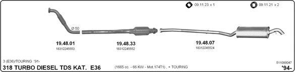 IMASAF 511000047 - Sistem de esapament - allinparts.ro