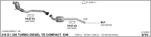 IMASAF 511000059 - Sistem de esapament - allinparts.ro