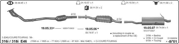 IMASAF 511000054 - Sistem de esapament - allinparts.ro
