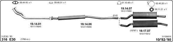 IMASAF 511000016 - Sistem de esapament - allinparts.ro