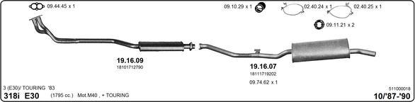 IMASAF 511000018 - Sistem de esapament - allinparts.ro