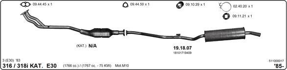 IMASAF 511000017 - Sistem de esapament - allinparts.ro