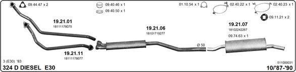IMASAF 511000031 - Sistem de esapament - allinparts.ro