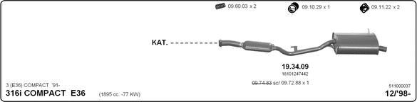 IMASAF 511000037 - Sistem de esapament - allinparts.ro
