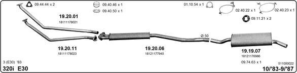 IMASAF 511000022 - Sistem de esapament - allinparts.ro