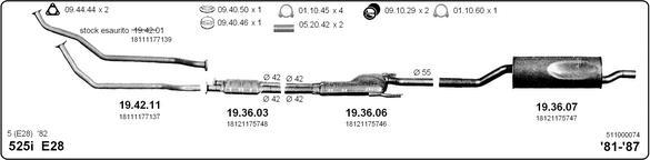 IMASAF 511000074 - Sistem de esapament - allinparts.ro