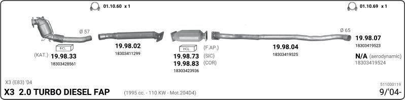 IMASAF 511000119 - Sistem de esapament - allinparts.ro
