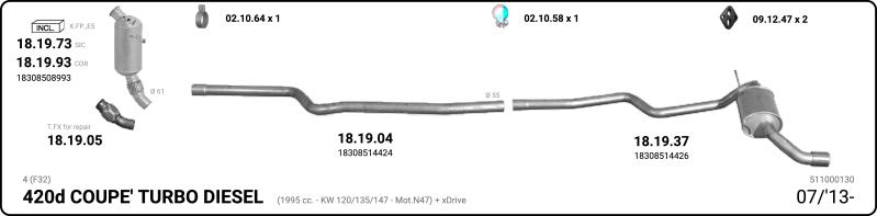 IMASAF 511000130 - Sistem de esapament - allinparts.ro