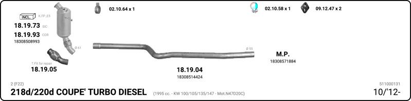 IMASAF 511000131 - Sistem de esapament - allinparts.ro