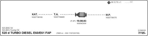 IMASAF 511000120 - Sistem de esapament - allinparts.ro