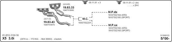 IMASAF 511000123 - Sistem de esapament - allinparts.ro