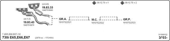 IMASAF 511000122 - Sistem de esapament - allinparts.ro