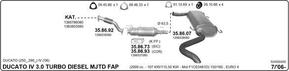 IMASAF 524000450 - Sistem de esapament - allinparts.ro