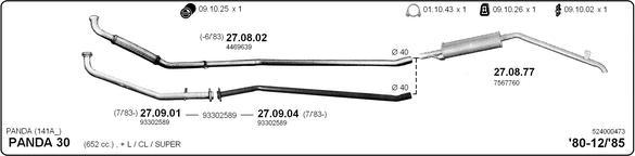 IMASAF 524000473 - Sistem de esapament - allinparts.ro