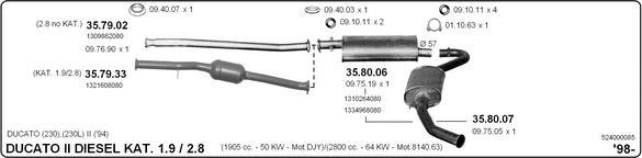 IMASAF 524000085 - Sistem de esapament - allinparts.ro